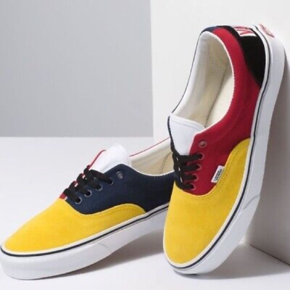 Brand New VANS Era Rally Color Block Red Black Yellow Men 6 Women 7.5 NWT